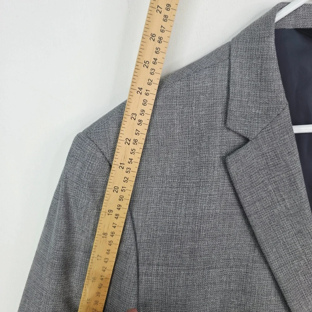 Jos. A. Bank Men 50R Traveler 100% Wool Gray Two Button Blazer Sport Coat Jacket
